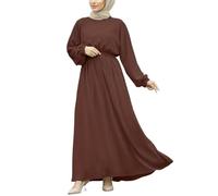 Robe De Priere Femme Musulmane en Coton Longue Robes De Prières pour Le Ramadan À Manches Longues À Couleur Unie Robe Musulmanes pour Femmes Une Pièce avec Hijab Islamique Dubai Robes Ensembles