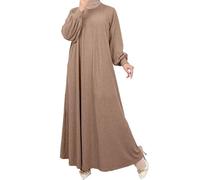 Robe De Priere Femme Musulmane Grande Taille en Coton Robes De Prières pour Le Ramadan Manches Longues Couleur Unie Robe Musulmanes pour Femmes Une Pièce avec Hijab Dubai Musulmane Robes Ensembles