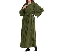 Robe De Priere Femme Musulmane Longue en Coton Robes De Prières pour Le Ramadan À Manches Longues À Couleur Unie Robe Musulmanes pour Femmes Une Pièce avec Hijab Dubai Musulmane Vetement Musulmane