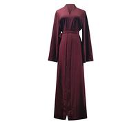 Robe De Priere Femme Musulmane Longue Grande Taille Robes De Prières pour Le Ramadan Manches Longues Uni Couleur Robe Musulmanes pour Femmes Une Pièce avec Hijab Musulmane Islamique Robes Ensembles