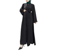 Robe de Prière Femme Musulmane Solide Arabe Kaftan Abaya Robe Musulmane Femmes Casual Tenue de Priere Islamique Grande Taille