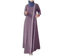 Robe de Prière Femme Musulmane Solide Arabe Kaftan Abaya Robe Musulmane Femmes Casual Tenue de Priere Islamique Grande Taille