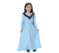 Robe De Prière Fille Musulmane - Robe Longue Élégante pour Adolescentes Abaya Ethnique Robe Décontractée Et Mignonne pour Les Fêtes (Sky Blue 10-11 Years)