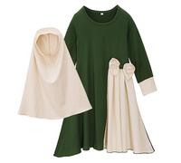 Robe de prière filles Abayas ensemble avec hijab manches longues enfants robe maxi islamique pour l'Aïd et le Ramadan, prière M, hijab pour enfants, musulmans, musulmans, vêtements, Abayas fo