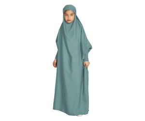 Robe de prière musulmane pour filles - Abaya islamique à manches longues et capuche - Robe arabe du Moyen-Orient de Dubaï - Abaya de Ramadan - Kaftan pour enfants et filles - Tenue pour la fête de
