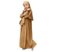 Robe de prière Musulmane pour Filles - Robe Hijab à Capuche pour Femme - Couverture complète - Islam Dubaï - Robes de prière Modeste pour Enfants - Vêtements Musulmanes pour Filles 3-12 Ans