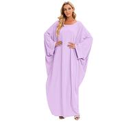 Robe de Prière Musulmane Une Pièce pour Les Femmes Abaya Islamique Moyen-Orient Dubaï Turquie Maxi Caftan Pleine Longueur Helles Lila Taille Unique