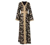 Robe de Prière pour Femme - Abaya d'Été et de Plage - Style Dubaï Turquie - Caftan, Noir, S