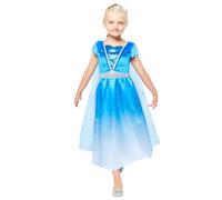Robe De Princesse De Glace Bleue Pour Filles, Avec Cape, Déguisement Pour Enfants, âge: 4-12 Ans