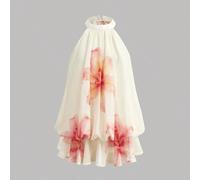 Robe de princesse élégante à col licou jaune pâle pour filles préadolescentes, polyvalente pour les occasions formelles, les sorties, les vacances et le port de rue, convient à toutes les occasions, t