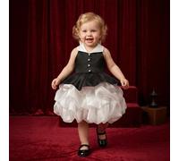 Robe de princesse élégante en tulle pour bébé fille avec nœud, convient pour le 1er anniversaire du bébé, mariage, banquet, bal de promo, célébration de fête importante 6-9M,9-12M,12-18M,18-24M,2-3YBl