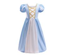 Robe de princesse en coton pour petites filles, tenue de tous les jours, pour Halloween, anniversaire, taille 5-7, bleu