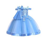 Robe de Princesse Enfant Fille Bowknots Tulle sans Manches Anniversaire Noeud Papillon Robe de Soirée Fête Robes Formelle Fête D'anniversaire Mariage Demoiselle D'honneur Filles Âge pour 3-10 Ans