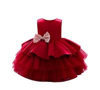 Robe de Princesse Enfant Fille sans Manches Col Rond Robes Tutu Fleur Mariage Anniversaire Cake Smash Baptême Robe Soirée Princesse Fête Robes Filles Mode Jupe été Automne Vêtements Tenues 0-5 ans