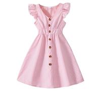 Robe de princesse festive pour fille sans Manches, Robe d'été pour filles, chemise à rayures avec manches volantées, modèle tendance pour l'été, vêtements pour enfants, collection mode, sortie dernier