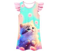 Robe De Princesse Fille 4 Ans-Robes D'éTé DéContractéEs pour Filles, Imprimé Animal, sans Manches, pour Enfants en Bas âGe, Confortables, Coupe Ample, pour Dormir, De 3 à 10 Ans