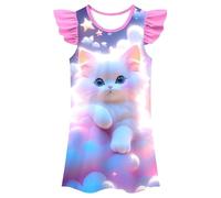 Robe De Princesse Fille 4 Ans-Robes D'éTé DéContractéEs pour Filles, Imprimé Animal, sans Manches, pour Enfants en Bas âGe, Confortables, Coupe Ample, pour Dormir, De 3 à 10 Ans