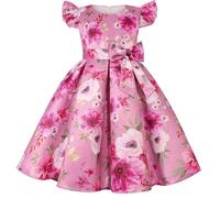 Robe de Princesse Fille D'Été Sans Manches - Robe de Danse - Robes De Fête Florale En Tulle - Vêtements Longues pour Enfants Filles Robes de Soiree Fête Chic Et Elegant Tulle 2-9 Ans Pas Cher