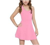 Robe De Princesse Fille Robe Boheme Chic Robes D'Été Décontractée sans Manches Filles Coupe Ajustée Unie Tennis Enfant Extensible Jeu Plein Air Tenue Printemps Été pour Fêtes,Anniversaires,Carnaval