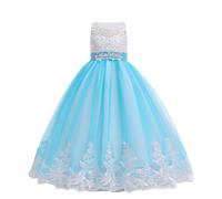 Robe de Princesse Fille Tutu sans Manches Enfant Robes Bapteme de Communion d'anniversaire du Soir Communion Anniversaire Robe de Fête Ceremonie Mariage Longue Robes Filles Chic et Elegant Dress