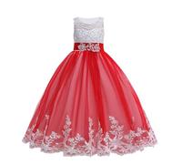 Robe de Princesse Fille Tutu sans Manches Enfant Robes Bapteme de Communion d'anniversaire du Soir Communion Anniversaire Robe de Fête Ceremonie Mariage Longue Robes Filles Chic et Elegant Dress