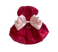 Robe de princesse fluide pour chien printemps/été - Pour petit chien, ours en peluche, chat, nœud - Rouge
