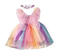 Robe de princesse pour bébé fille avec coiffe assortie - Accessoire de cheveux élastique pour nouveau-né - Robe tutu