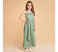 Robe de princesse pour cérémonie de remise des diplômes, chorale, animation, représentation, piano, récital de violon, anniversaire, Noël pour jeune fille 8Y,9Y,10Y,11Y,12YUnicolorePolyester