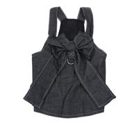 Robe de princesse pour chien avec nœud - Robe en jean confortable pour quatre saisons - Harnais - Taille S à la taille - Jupe en jean avec crochets
