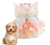 Robe de princesse pour chien, robe pour chien arc-en-| Vêtements papillon arc-en-pour chats et petits chiens,Magnifique design coloré d'ailes de papillon, pour la vie quotidienne, anniversaire d'anima