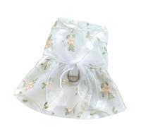 Robe de princesse pour chiot, printemps-été, dentelle respirante, motif floral, double couche, pour chat, vêtements pour animaux de compagnie de petite et moyenne taille (1, XL)
