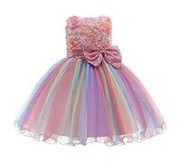 Robe de Princesse pour Filles avec Noeud Scintillante pour Anniversaire Mariage et Pageant Festif #1219F