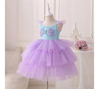 Robe de princesse pour filles, robe en tulle violet, robe de princesse en tulle violet à volants, fête d'anniversaire, tenue de fête, robe de mariage et de vacances, robe de luxe, Moyen-Orient, Europe