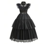 Robe de princesse pour jeune fille pour Halloween, Noël, fête. Convient pour les soirées costumées, les banquets, la scène. Robe de sorcière noire, de vampire, de mariée 6Y,7Y,8Y,4Y,5YÉtoffe