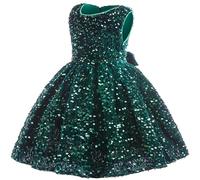 Robe de princesse sans manches pour petite fille - Robe de princesse - Robe de fête, vert, 3-4 ans