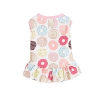 Robe de printemps pour chats - Jupe confortable pour chiens de compagnie - Avec anneaux de traction - Robe de printemps pour la marche - Vêtements pour chiens et chats - Vêtements pour fille - Imprimé