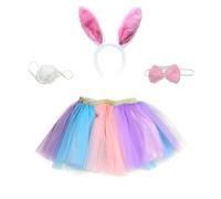 Robe de printemps pour fille avec jupe tutu pour lapin de Pâques, carnaval, ensemble d'accessoires de fête, Rose, 2-3 ans