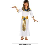 Robe de reine égyptienne Costume de carnaval Fête des enfants Pharaon Egypte Ancienne Mode historique Cléo, Taille : 128/134 Couleur : Blanc