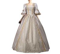 Robe de reine victorienne pour femme - Robe médiévale - Style vintage gothique - Style palais - Longue robe courte rococo baroque victorienne - Robe de bal - Costume de princesse royale, Or rose, S
