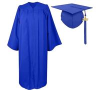 Robe de remise de diplôme pour avec pompon 2025 | Robe de chorale, accessoires de déguisement pour cérémonie d' préscolaires, bleu, XS
