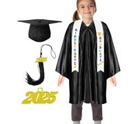 Robe de remise de diplôme préscolaire pour | Étole de remise de diplôme préscolaire 2025 - Combinaison tricotée multicolore pour petits garçons et filles, Noir , 33 yards