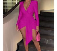 Robe de Saint-Valentin Robe de festival de musique Robe de vacances du Nouvel An Robe de rendez-vous Élégante et sexy Robe moulante à paillettes pour femme Robe longue à manches longues pour femme Rob