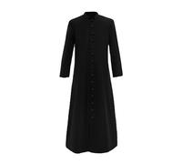 Robe de serveur d'autel romain en soutane pour homme - Chaire de clergé - Uniforme d'église - Robe catholique - Costume d'Halloween - Hombres (noir, XXXXL)
