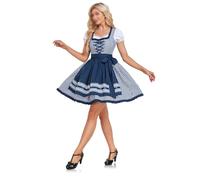 Robe de serveuse bière allemande authentique for l'Oktoberfest, motif écossais/imprimé, tailles S à XL, idéale for les festivals et soirées thème(A,Medium)