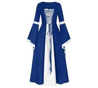 Robe de Soirée Baroque Marie Antoinette, Robe Femme élégante Style rétro Manches Trompette Longueur médiévale pour Cosplay Gothique et Tenue de Bal Historique inspirée des Cours