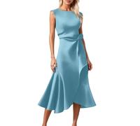 Robe De Soirée Chic Et Glamour Mariage Invitée Femme Soiree Longue Demoiselle d'honneur Elegant Témoin Prom Dress Moulante Taille Empire Short Ceremonie Cérémonie W