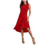 Robe de Soirée Cocktail Femme Swing Vintage - Robe Mariage Invitée Femme Épaules Dénudée Plissé High Low san Manches Ourlet Irrégulier pour Bal Guinguette Fête Guinguette Déguisement Mariage invité