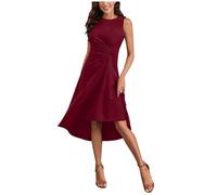 Robe de Soirée Cocktail Femme Swing Vintage - Robe Mariage Invitée Femme Épaules Dénudée Plissé High Low san Manches Ourlet Irrégulier pour Bal Guinguette Fête Guinguette Déguisement Mariage invité