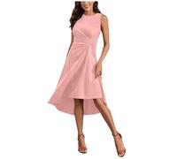 Robe de Soirée Cocktail Femme Swing Vintage - Robe Mariage Invitée Femme Épaules Dénudée Plissé High Low san Manches Ourlet Irrégulier pour Bal Guinguette Fête Guinguette Déguisement Mariage invité