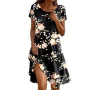 Robe de Soirée Dos Nu pour Femme Manches Volantées Mousseline Col V Plissé Robes de Demoiselle d'honneur Longue Élégante Wedding Dress for Women Maillot de Bain Couvrir Kimono Tendance(Noir,4XL)
